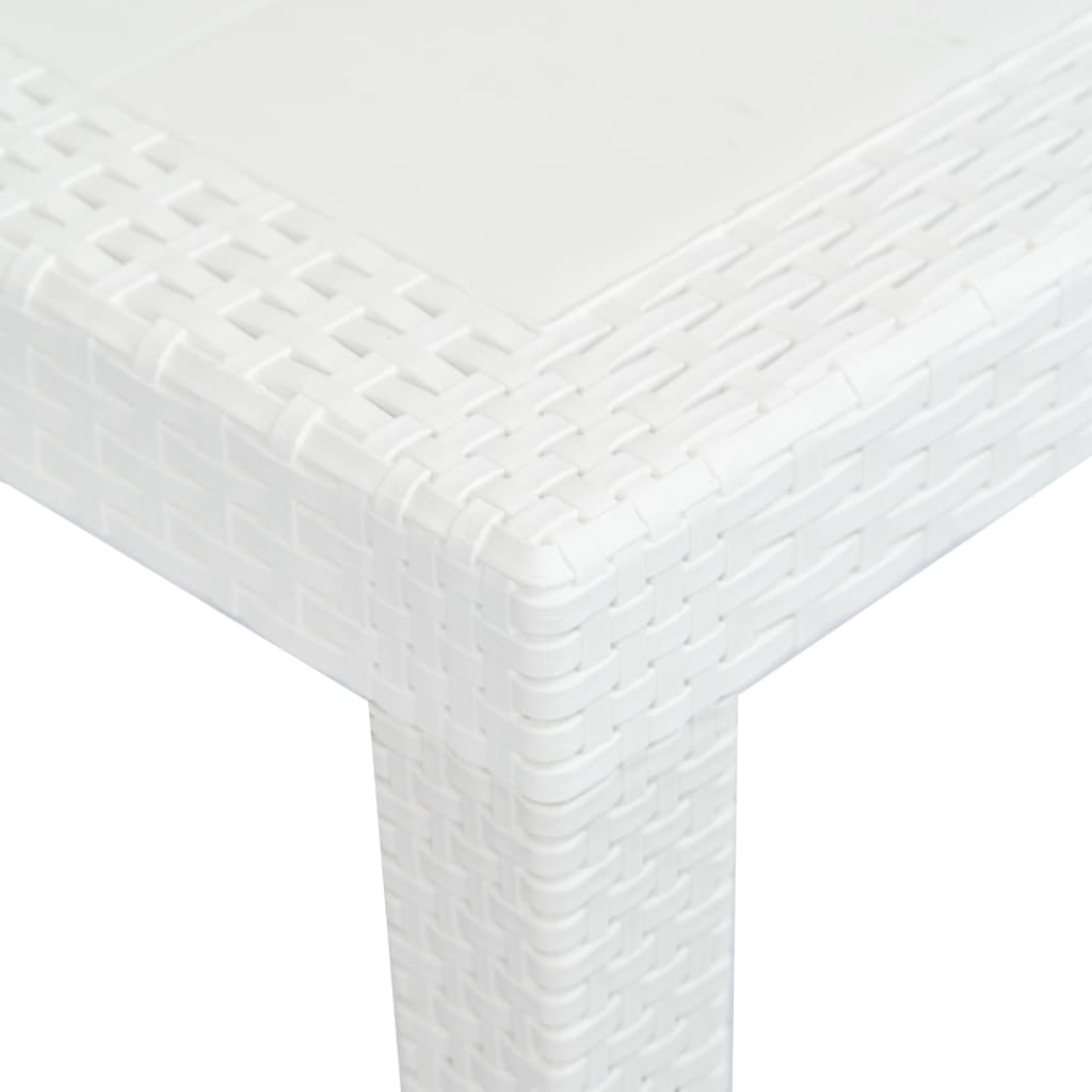 Gartentisch Weiss 150 x 90 x 72 cm Kunststoff Rattan-Optik